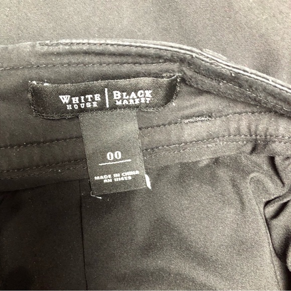 White House Black Market (WHBM) Black Cotton A Line Pleated Midi Skirt - Picture 6 of 9